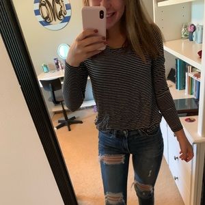 Striped long sleeve tee